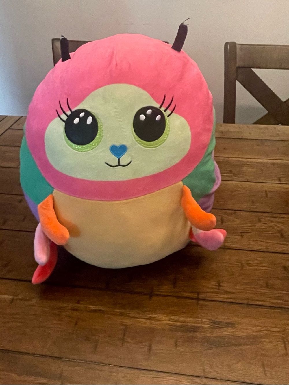 Ty Multicolor Plush Ladybug Pillow - Pink, Green, Yellow, Orange